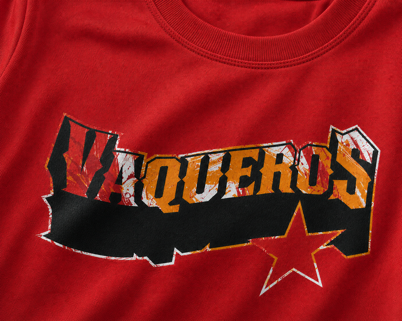Playera Niño Vaqueros 2026 Negra Roja