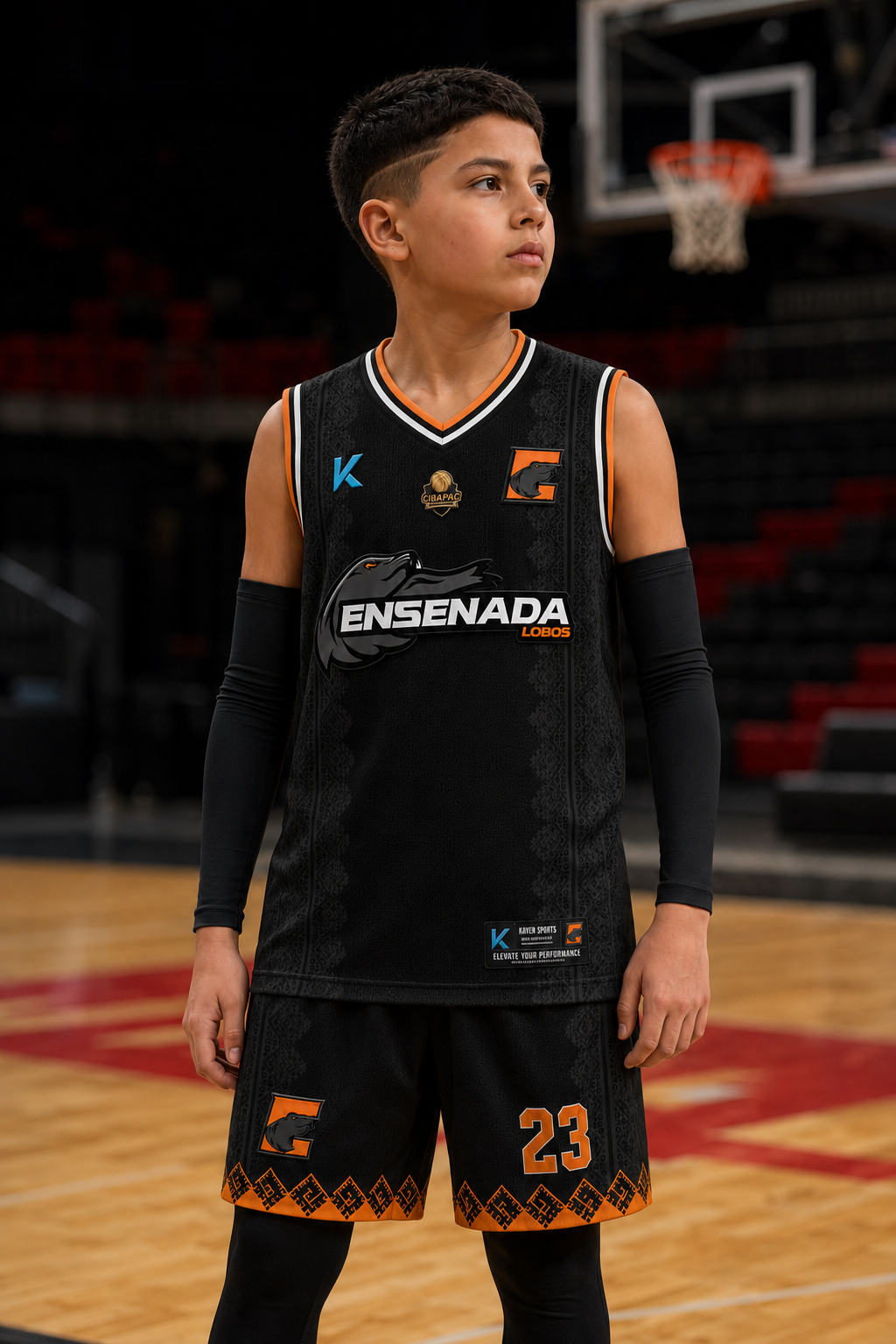 Jersey Oficial Ensenada Lobos 2026 Infantil Negra