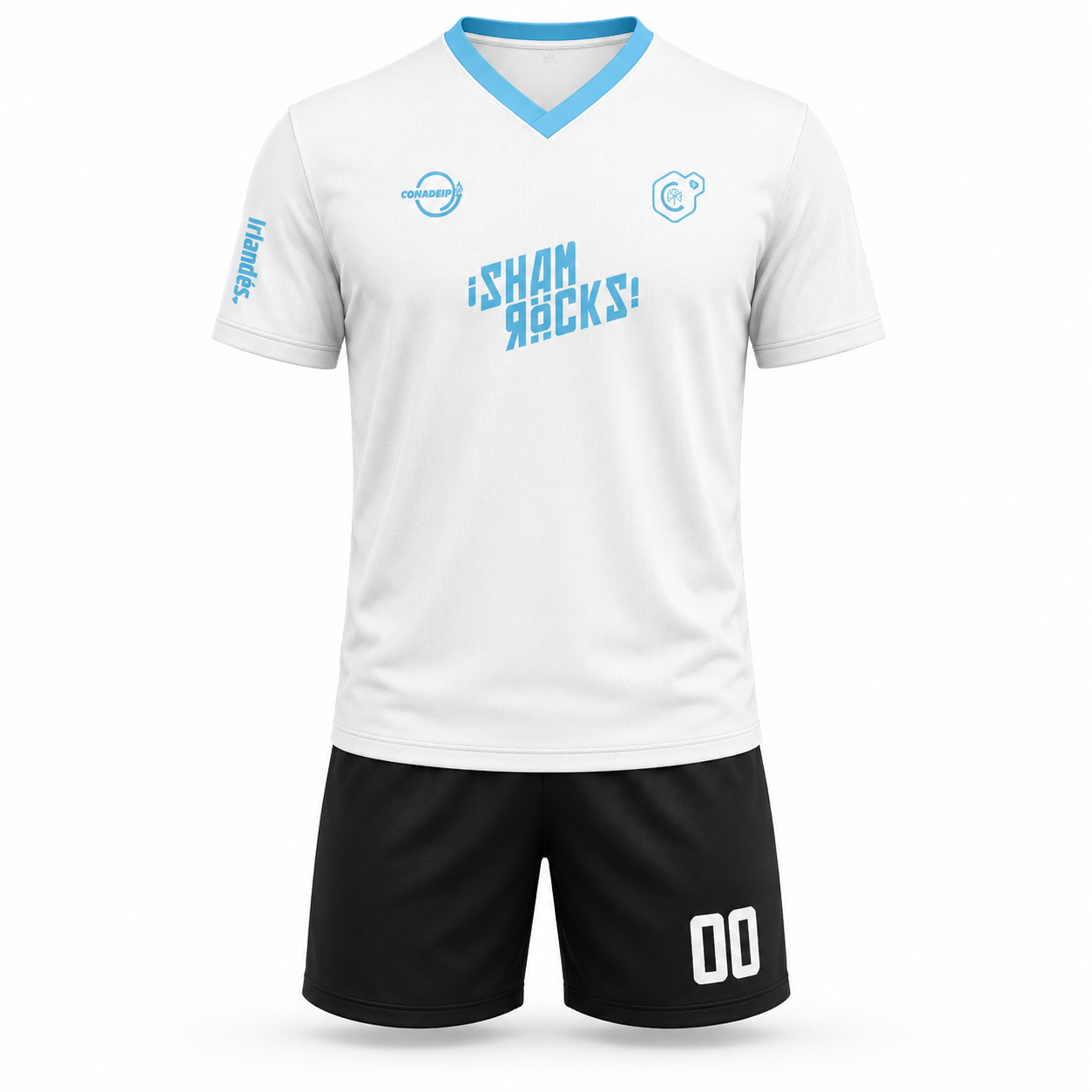 Futbol kit uniforme casa/visita jersey cuello V short de juego Prepa