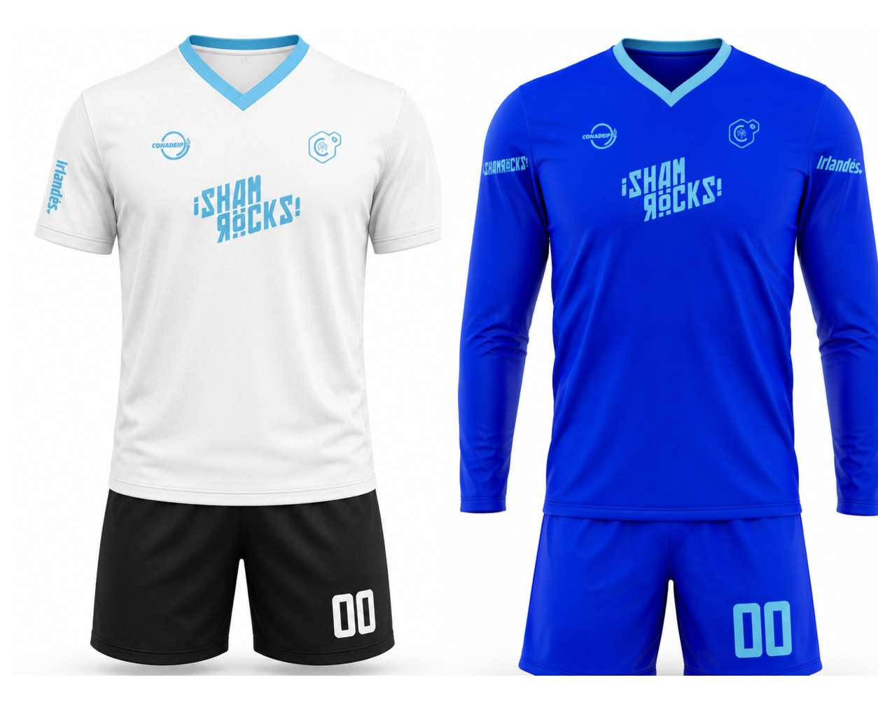 Futbol kit uniforme casa/visita jersey cuello V short de juego Prepa
