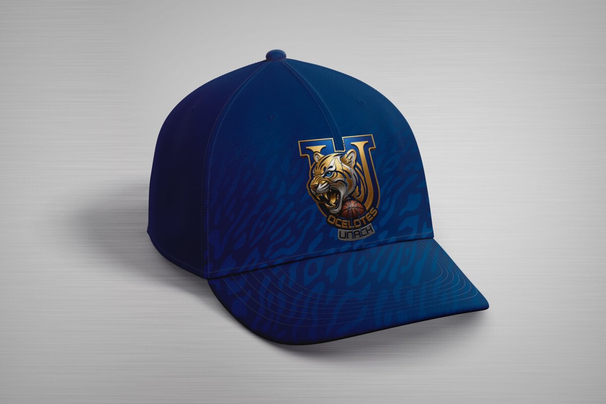 Gorra Oficial Ocelotes UNACH 2026 - Azul con Logo Bordado